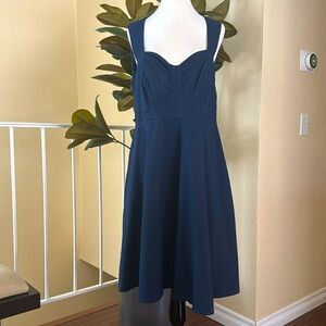 Torrid Swing Pinup Stretch Navy Blue Dress Size 14